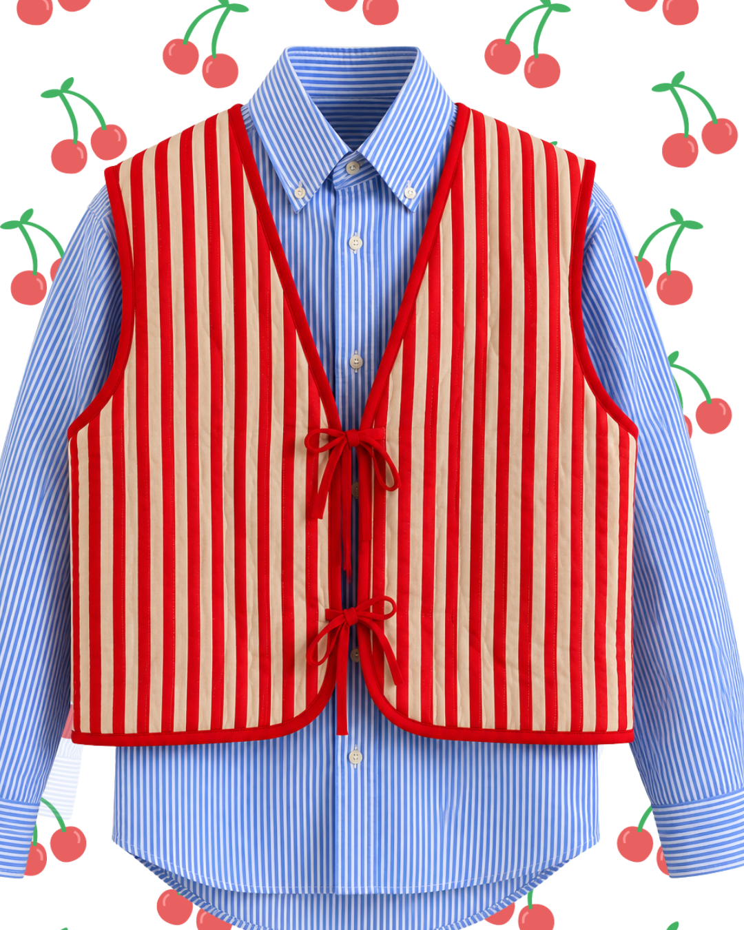 Cherry Quilted Vest