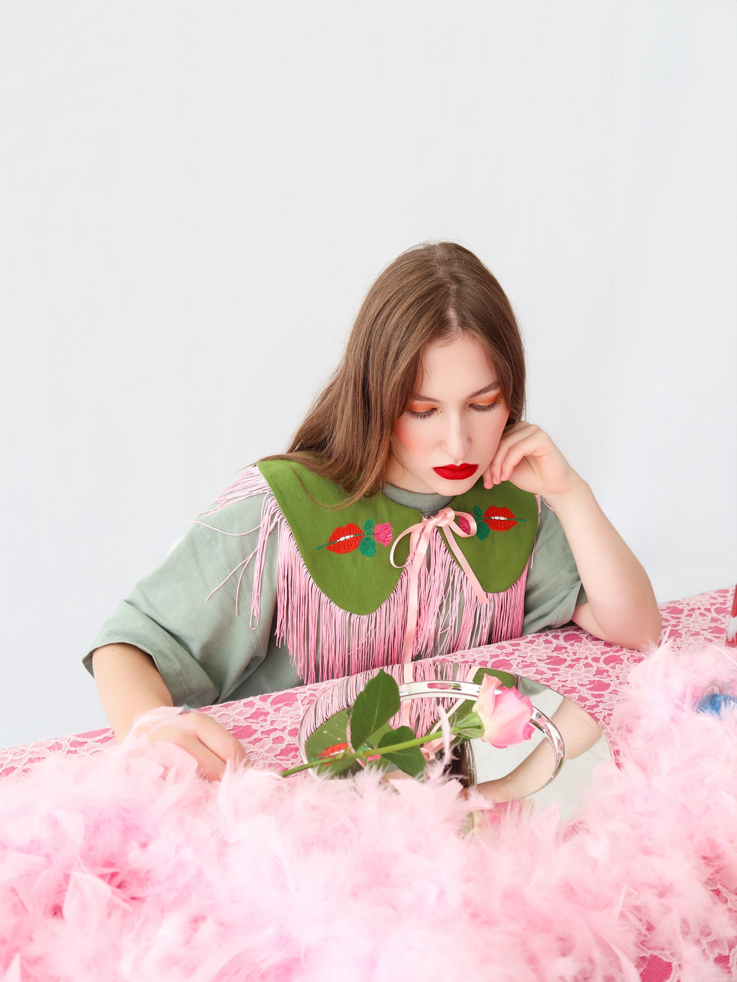 Roses Are Pink Detachable Collar