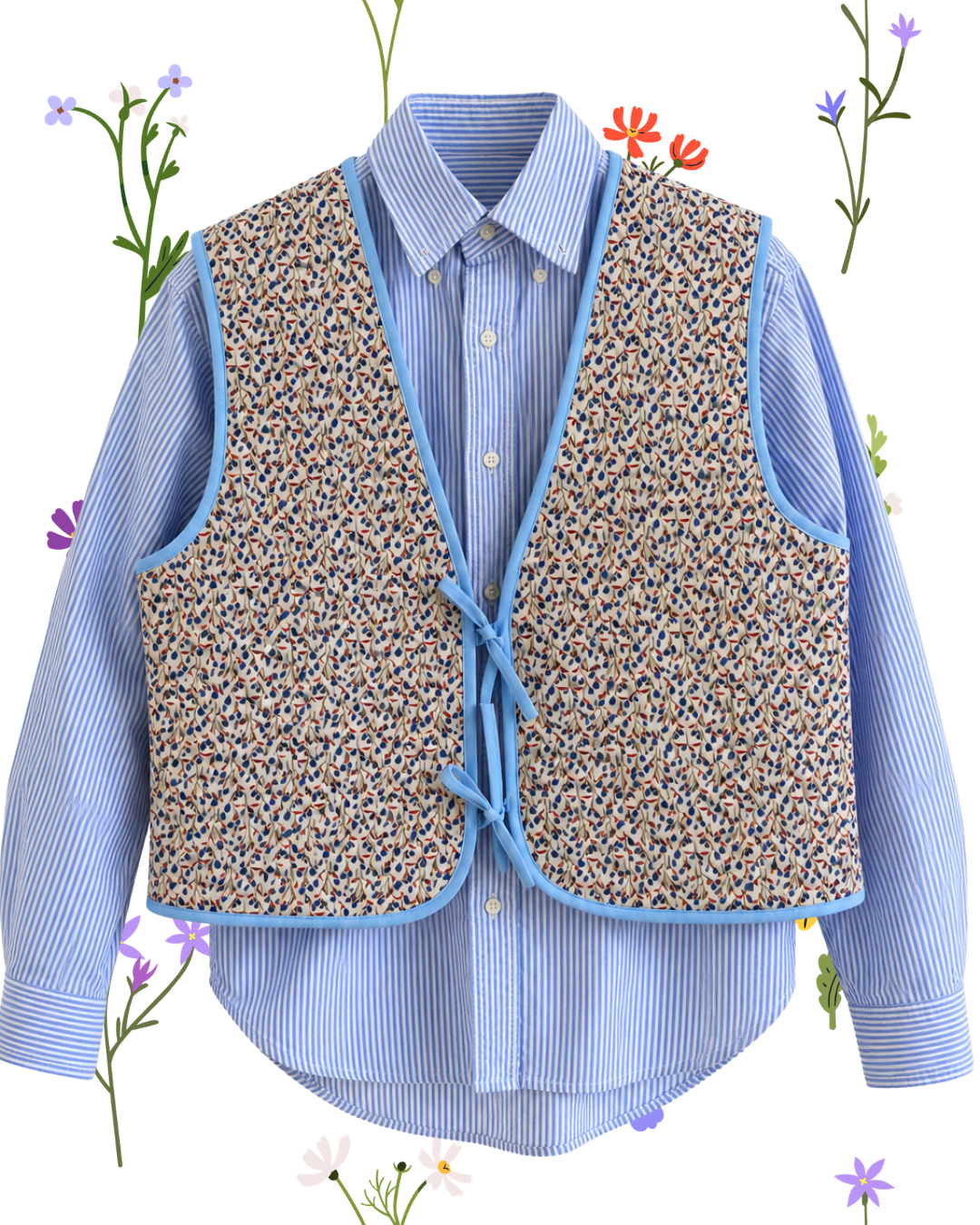 Blue Quilted Vest