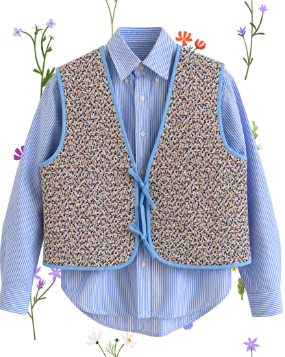 Blue Quilted Vest