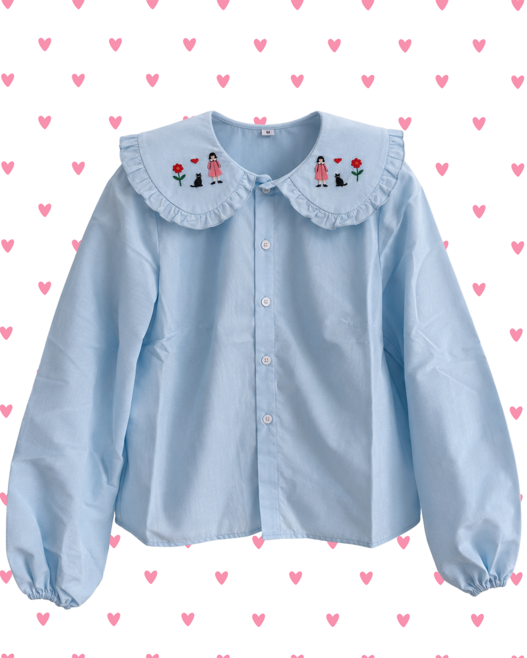 A Girl and Her Cat Blouse