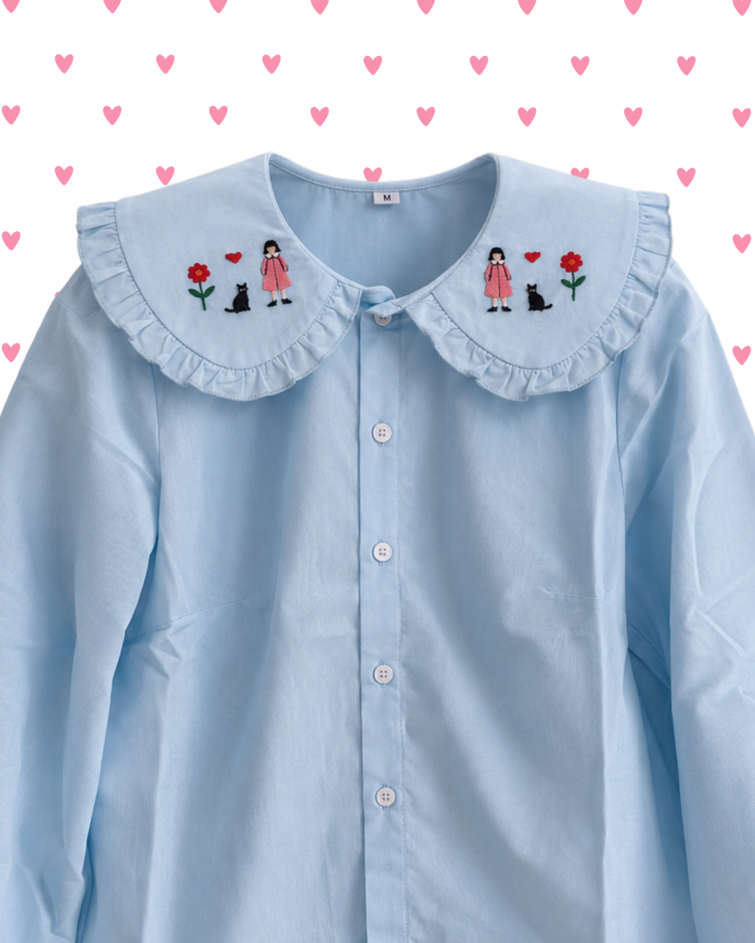 A Girl and Her Cat Blouse