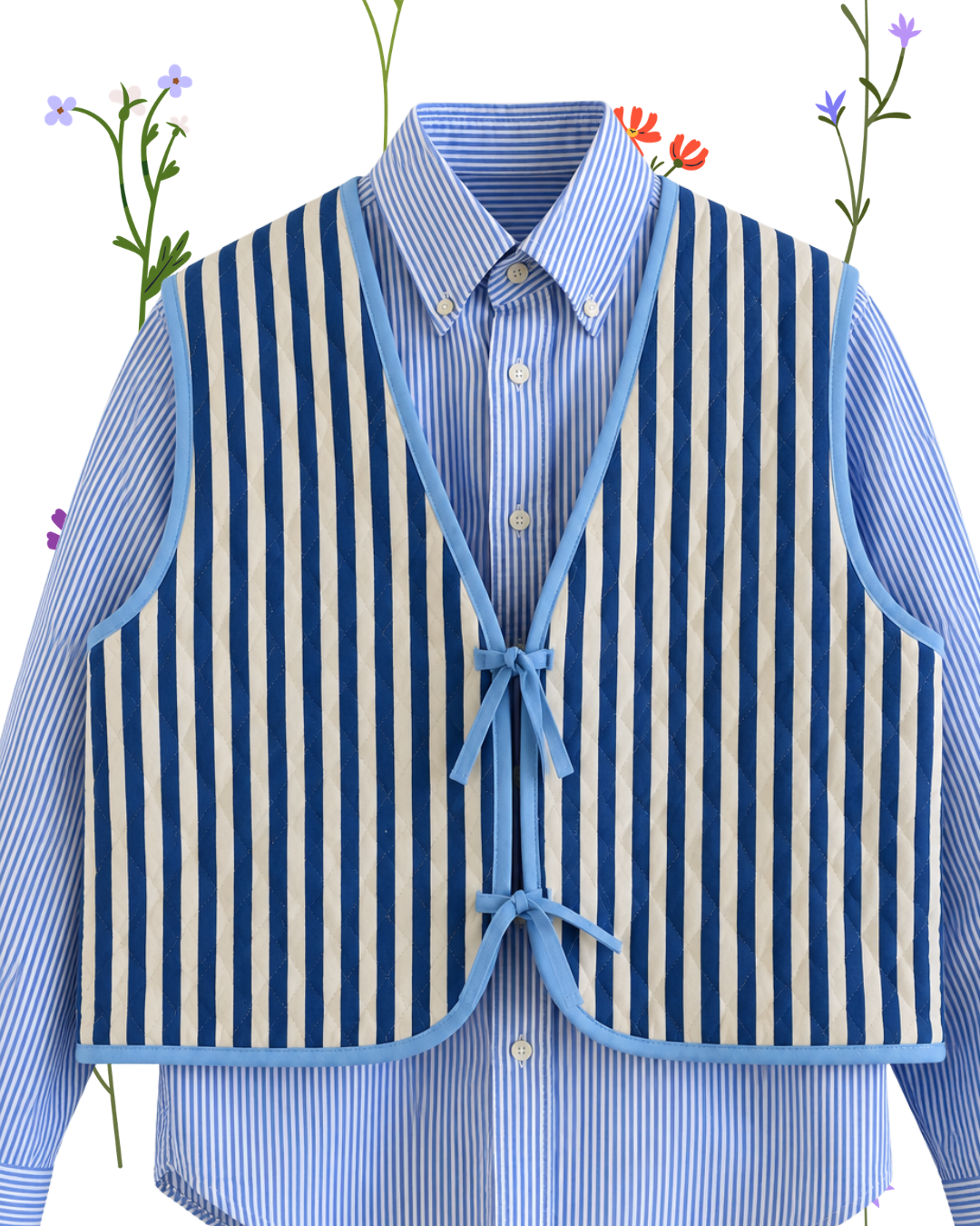 Blue Quilted Vest