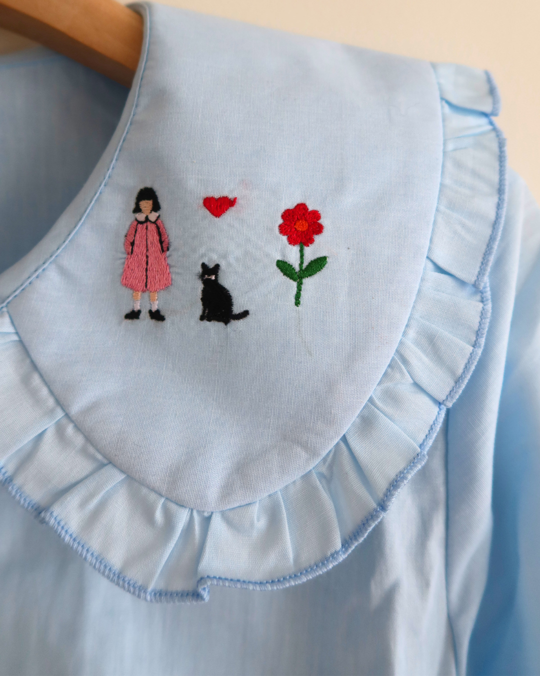 A Girl and Her Cat Blouse