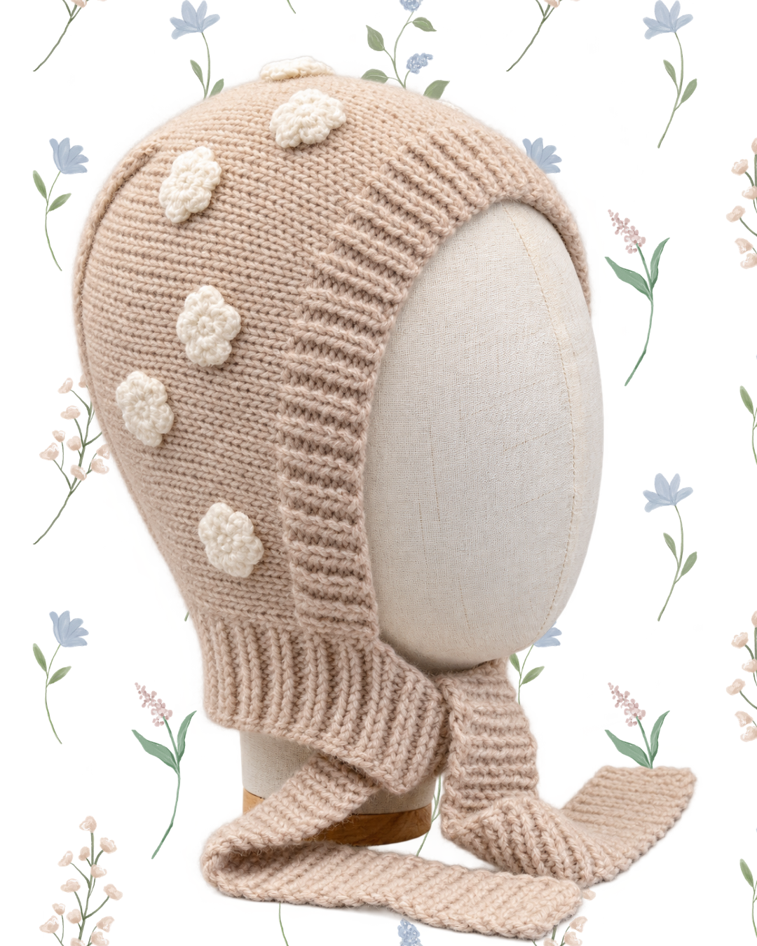 Beige Bonnet Cap