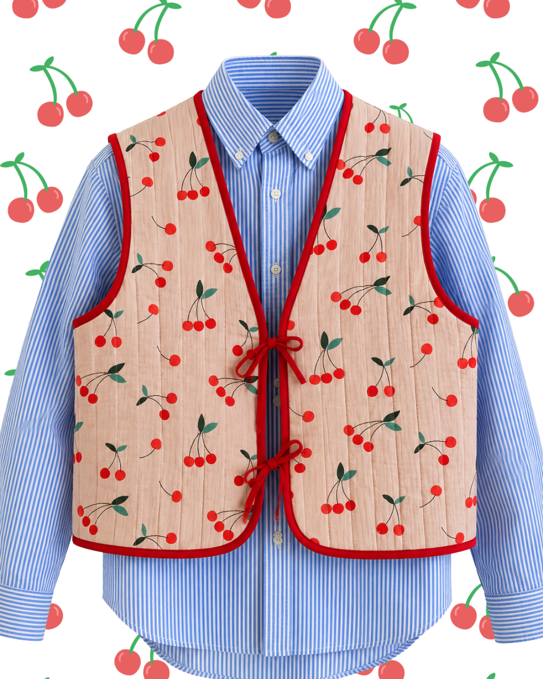 Cherry Quilted Vest