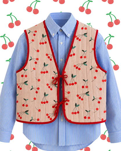 Cherry Quilted Vest