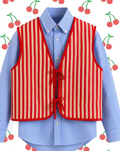Cherry Quilted Vest