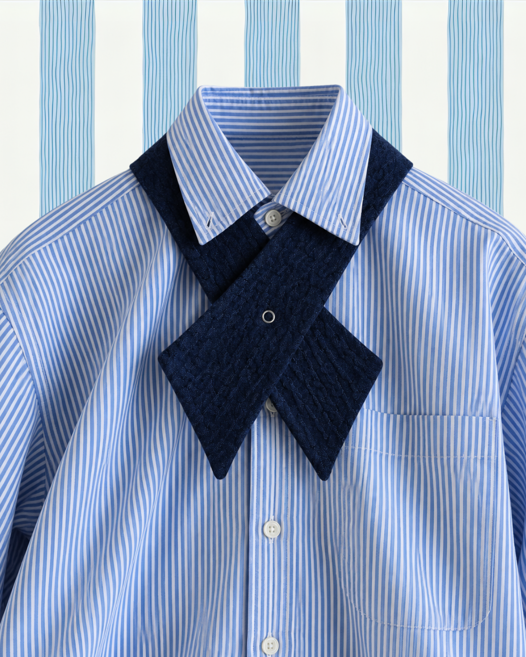 Denim Crossover Bow Tie