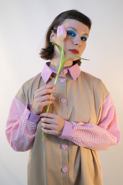 Blush & Mocha Oversized Shirt