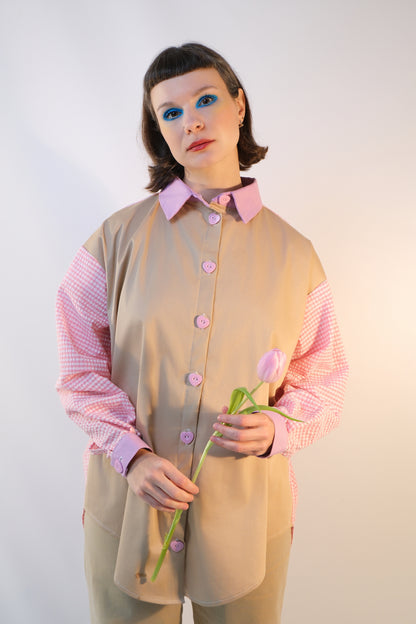 Blush & Mocha Oversized Shirt
