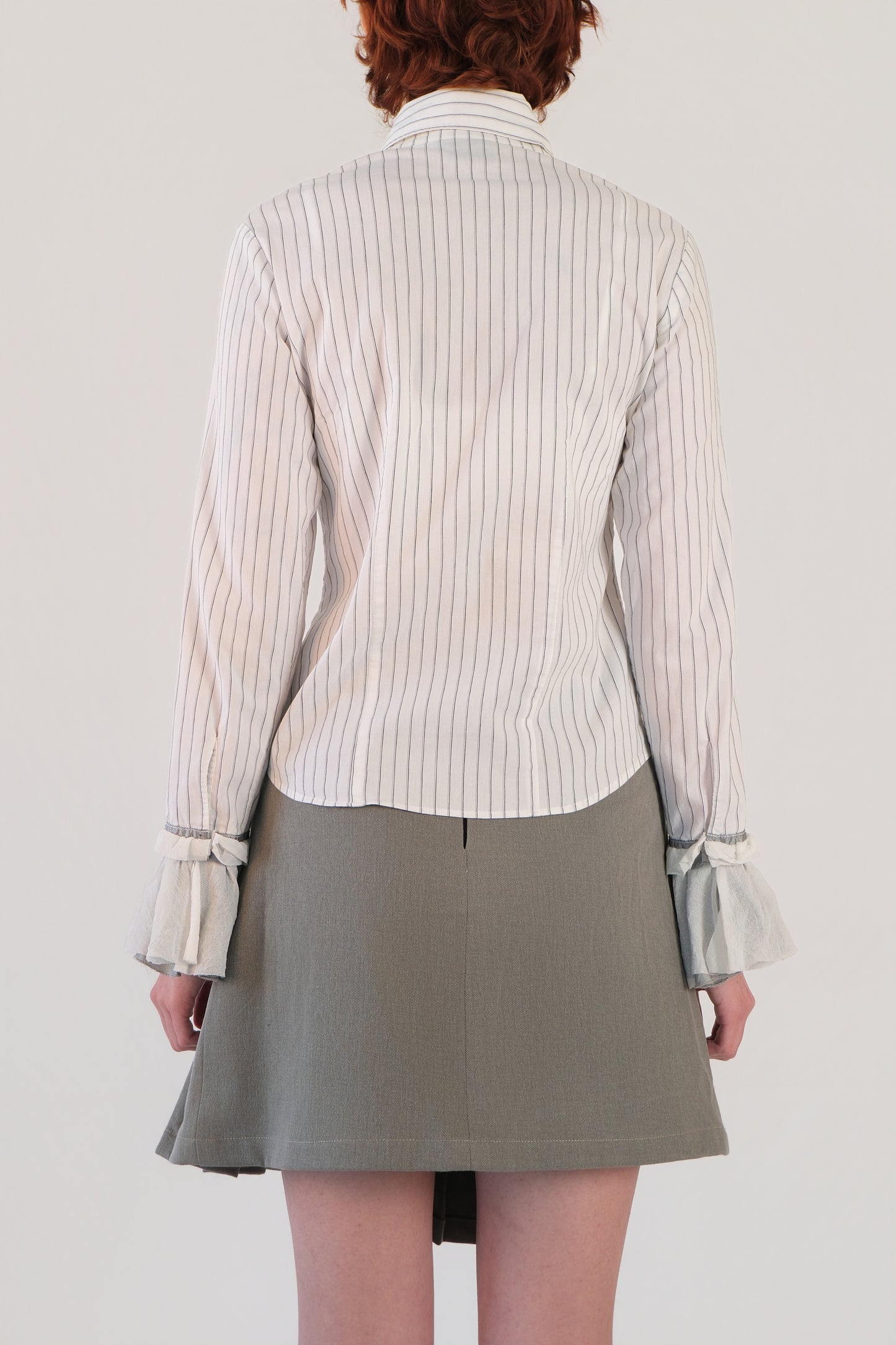 Grey Asymmetrical Pleated Skirt