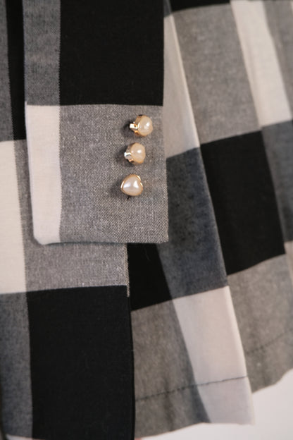 Checkered Asymmetrical Pleated Skirt