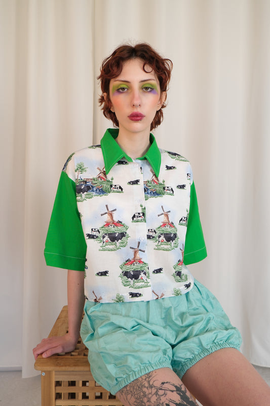 Cows Crop Shirt