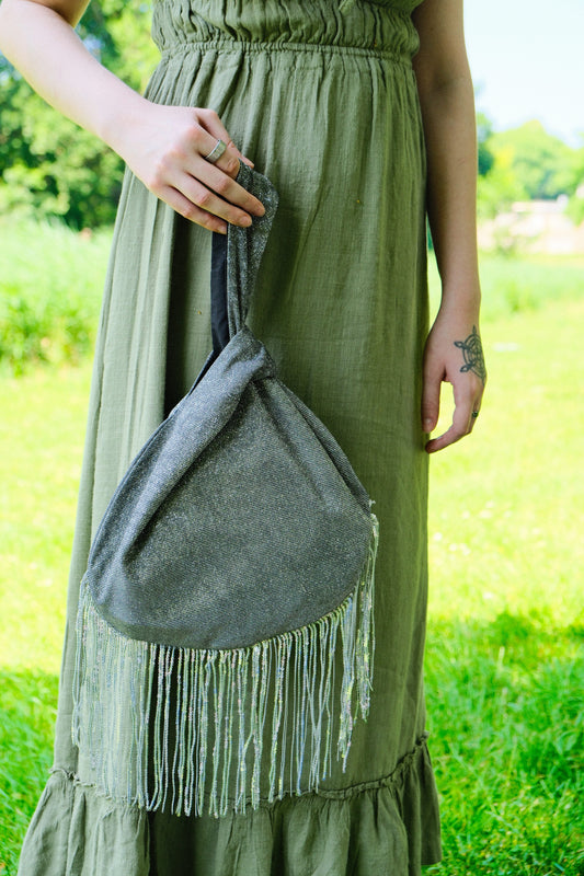 Large Silver Knot Bag