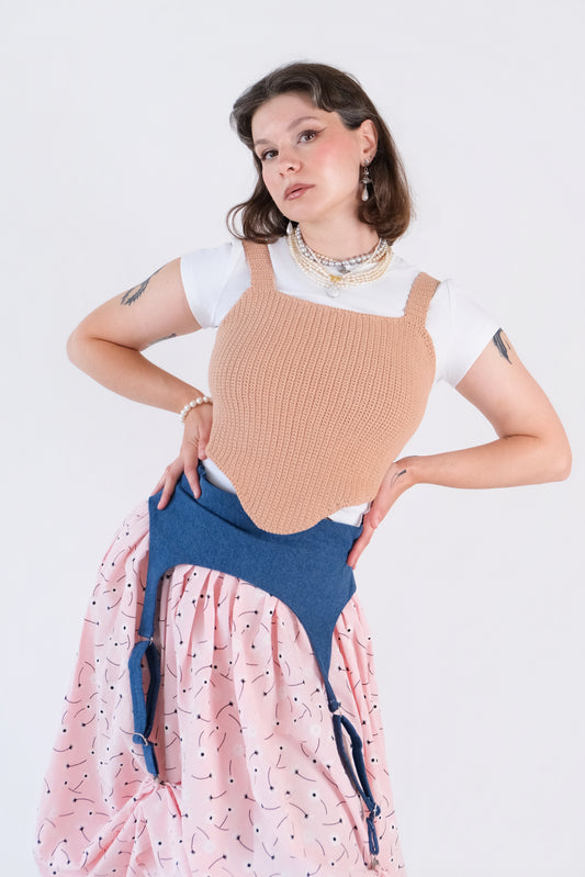 Peach Crocheted Corset